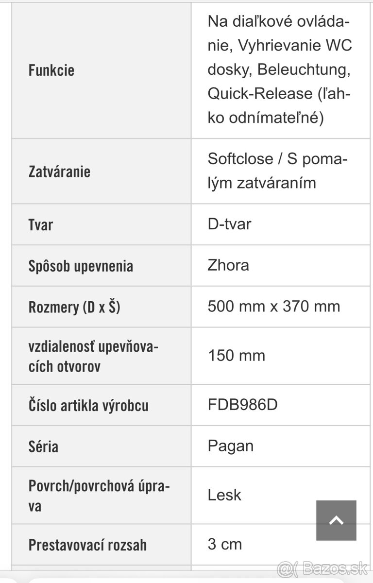 Bidetová wc doska F&S Pagan - 5
