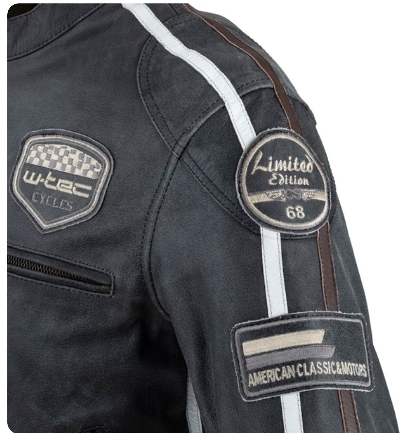 Úplne nová kožená bunda W-TEC Dark Vintage-pravá koža 2XL - 5