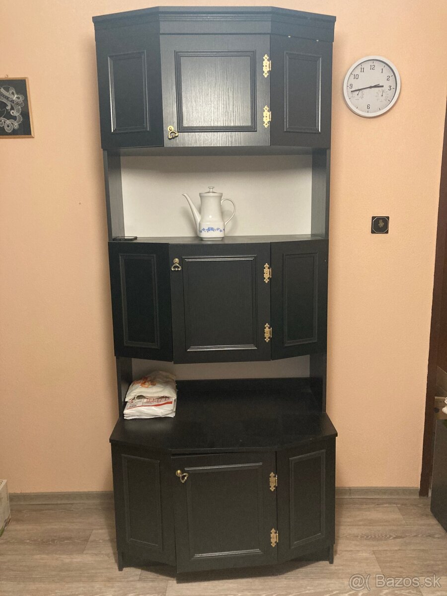 Predám veľmi zachovalú obývaciu stenu, čierna - 5