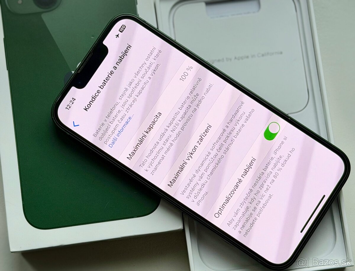 iPhone 13 Green BATERIE 100% TOP - 5
