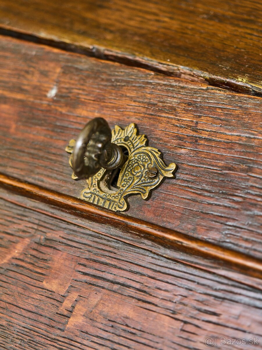 Klasicistický dubový sekretár s komodou z obdobia okolo roku - 5