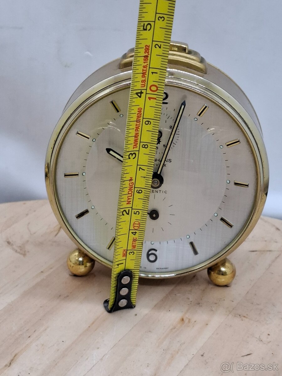 Predám funkčný budík JUNGHANS TRIVOX s predzvánaním zlatá fa - 5