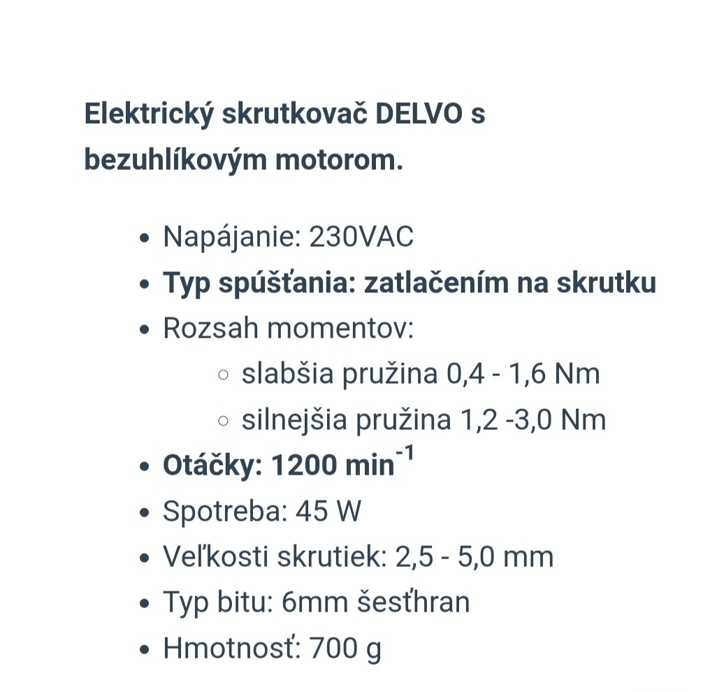 El. skrutkovac DELVO DLV30A12P - 5
