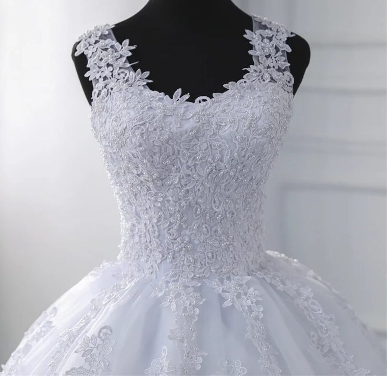 Princeznovské svadobné šaty,velkost 38 - 5