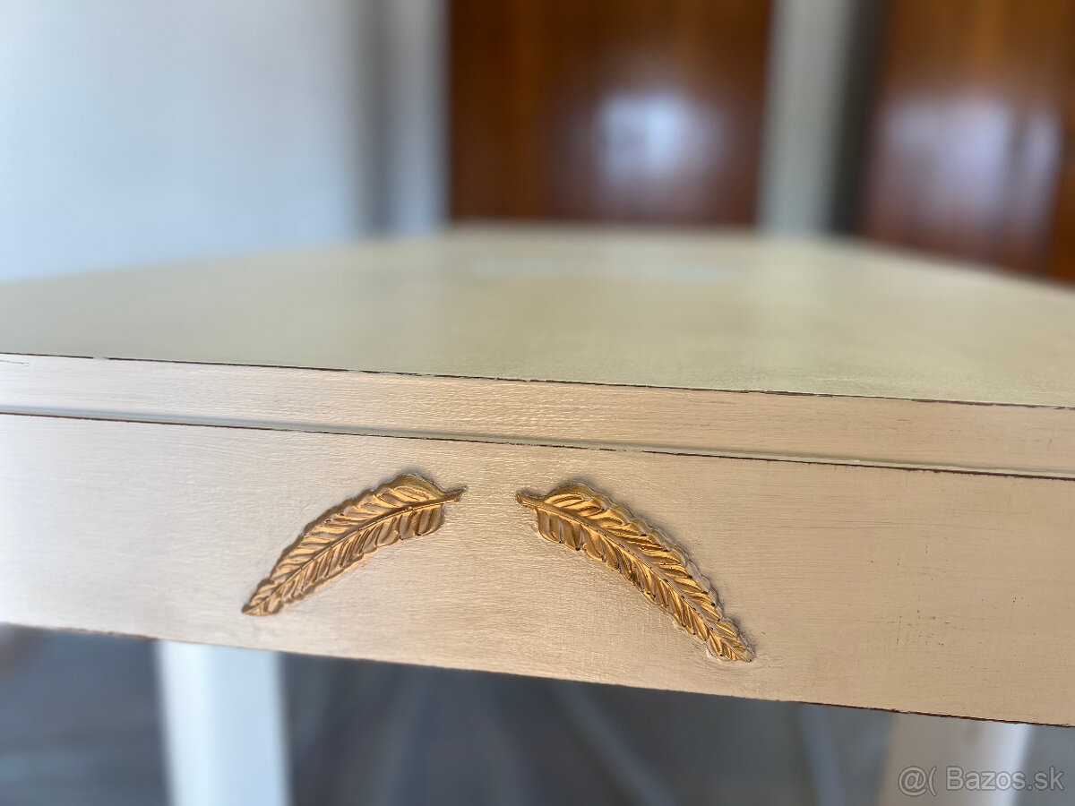 Renovovaný drevený rozkladací jedálenský stôl - 5