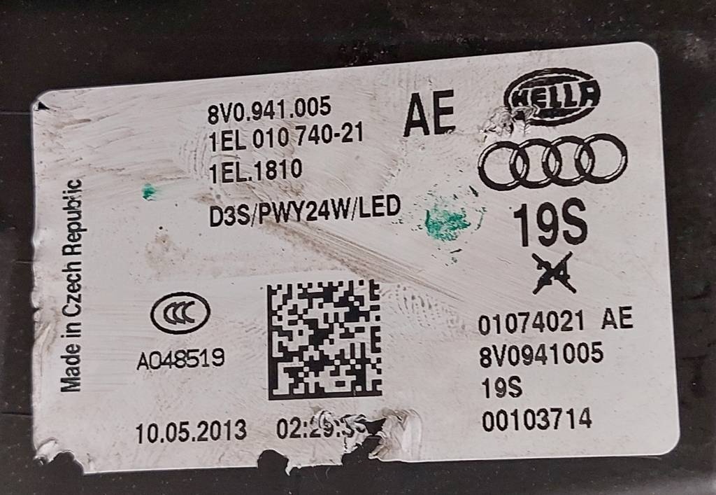 Audi A3 S3 BIXENON ľavý 8VO941005 - 5