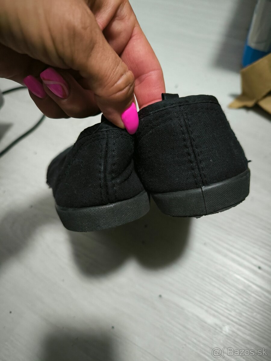 Nové plátené čierne letné tenisky veľkosť 37 symbolická 5 € - 5