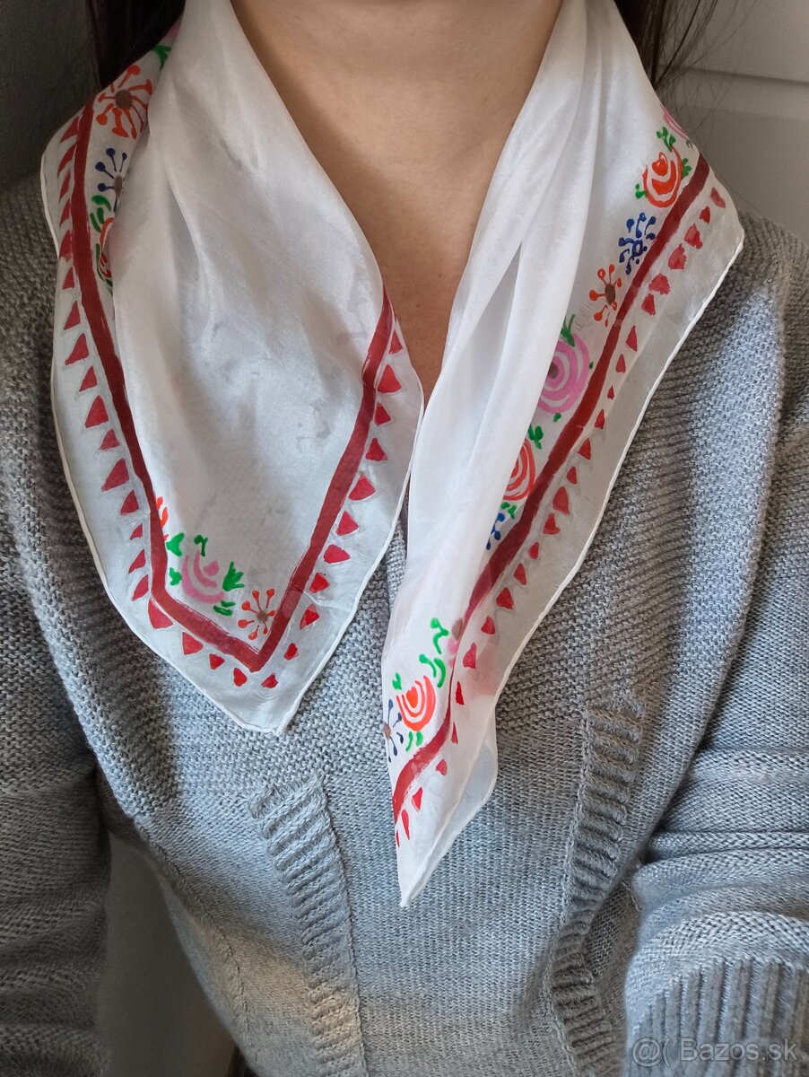 Ručne maľovaná hodvábna šatka - 5