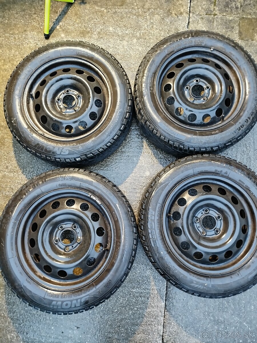 205/60 R16 zimné +plechové disky 6,5Jx16 - 5