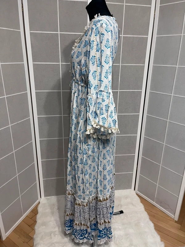 Dlhé modro biele šaty - 5