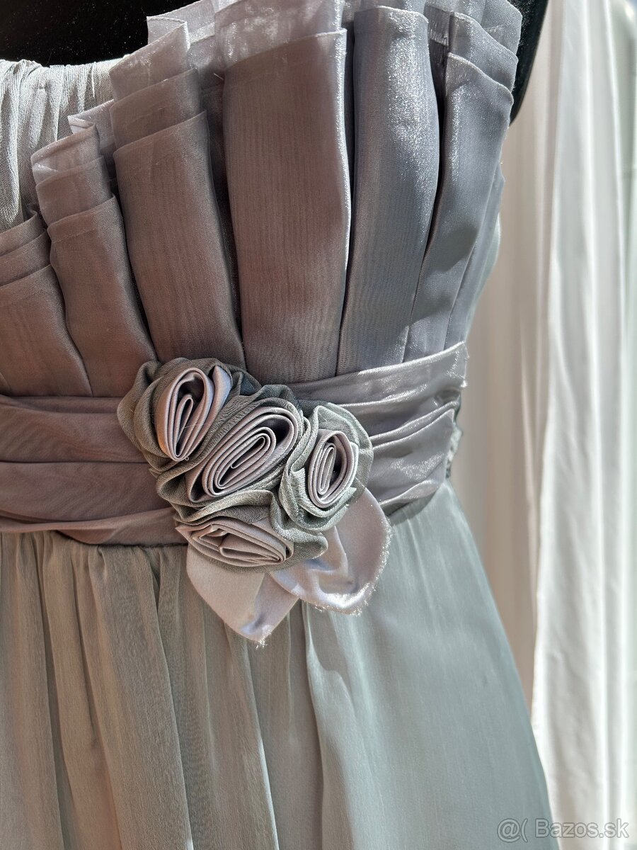 Predám sivé spoločenské šaty - 5
