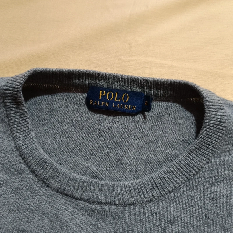 Polo Ralph Lauren 100% merino wool sivý vlnený sveter XL - 5