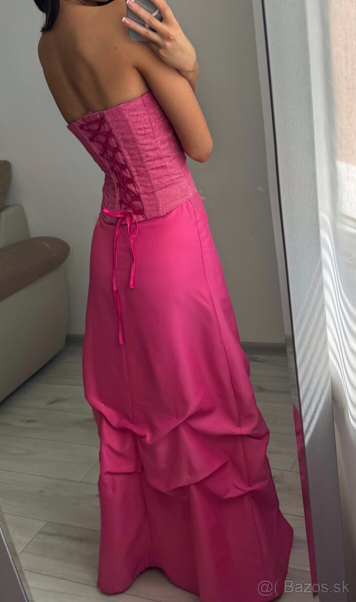 Spoločenské cyklamenové šaty - 5