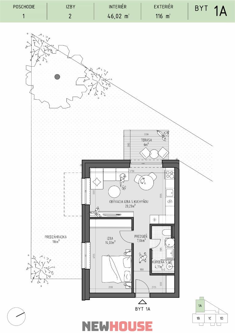 NOVOSTAVBY NA PREDAJ v Častkovciach - byt 1A - 5