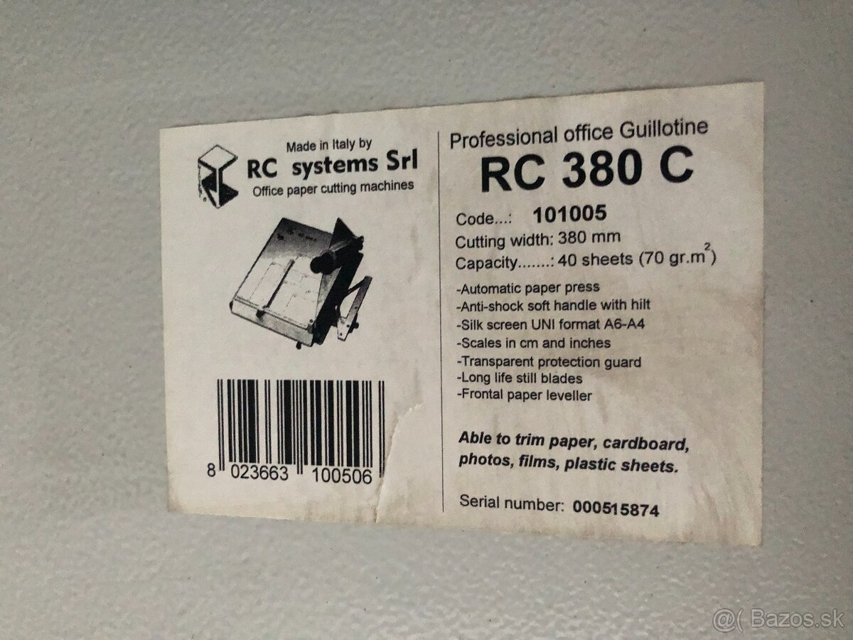 Rezačka na papier RC 380C - 5