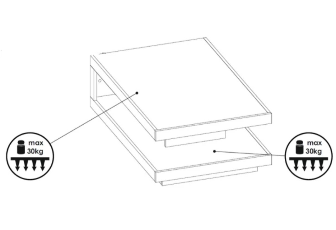 Konferenčný stolík Lyon, biely lesk - 5