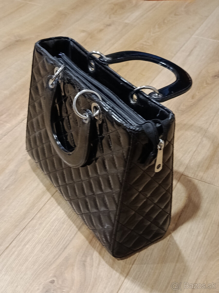 ŠTÝLOVÁ kabelka čierna, do ruky, zips, málo nosená - 5