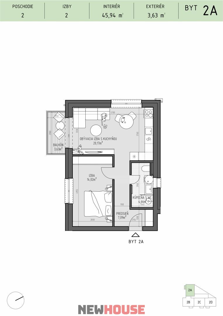 NOVOSTAVBY NA PREDAJ v Častkovciach - byt 2A - 5