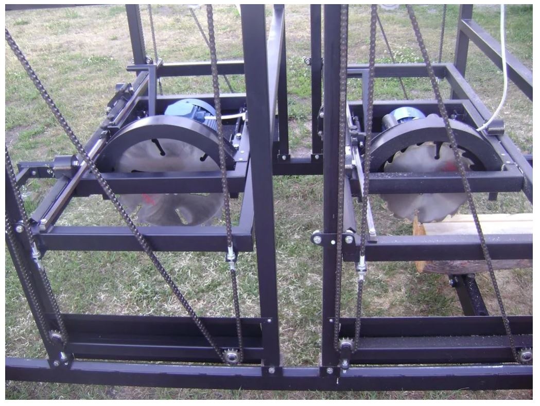 Kmeňová píla, Uhlová preklopná píla, Porez guľatiny, Gater - 5