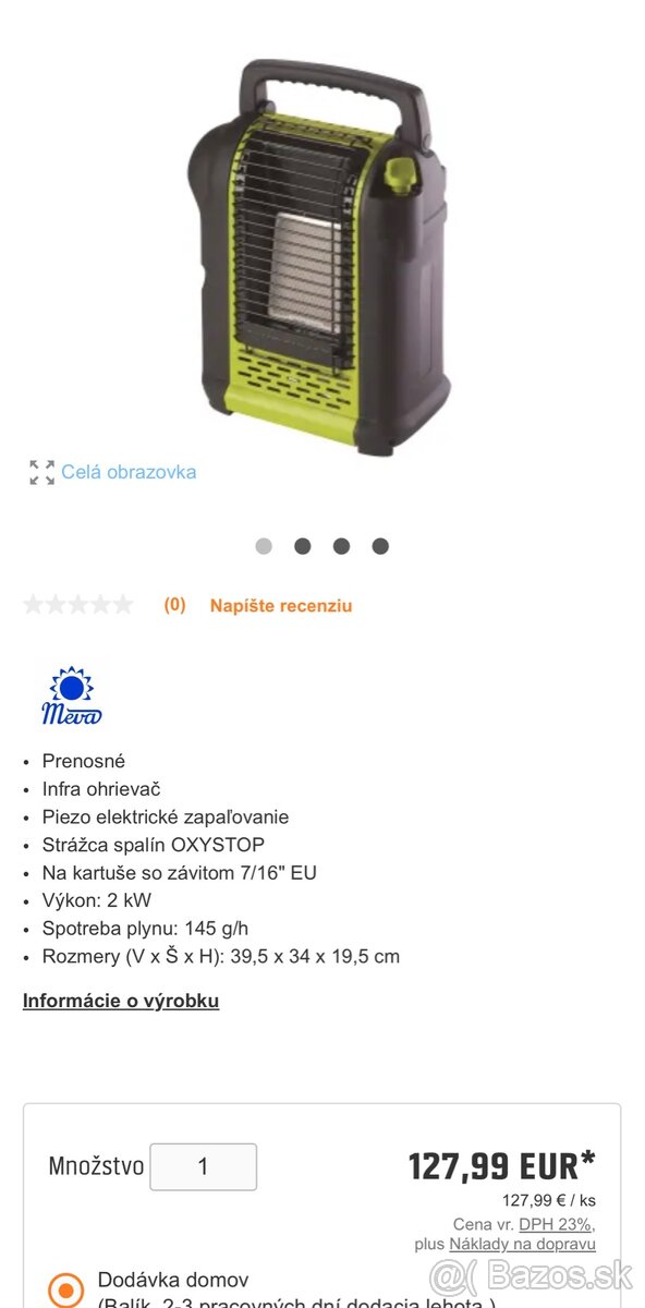 Olymp mobilný plynový ohrievač - 5