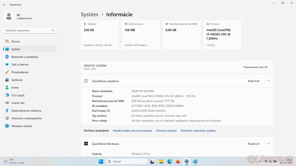 Dell Vostro 3501 - 5