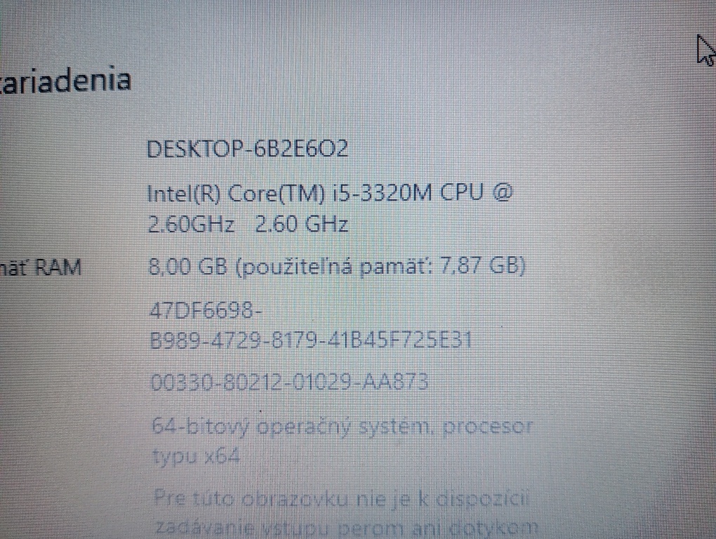 predám Hp elitebook 8470p , Intel(R) Core™i5 , 8gb ram ,ssd - 5