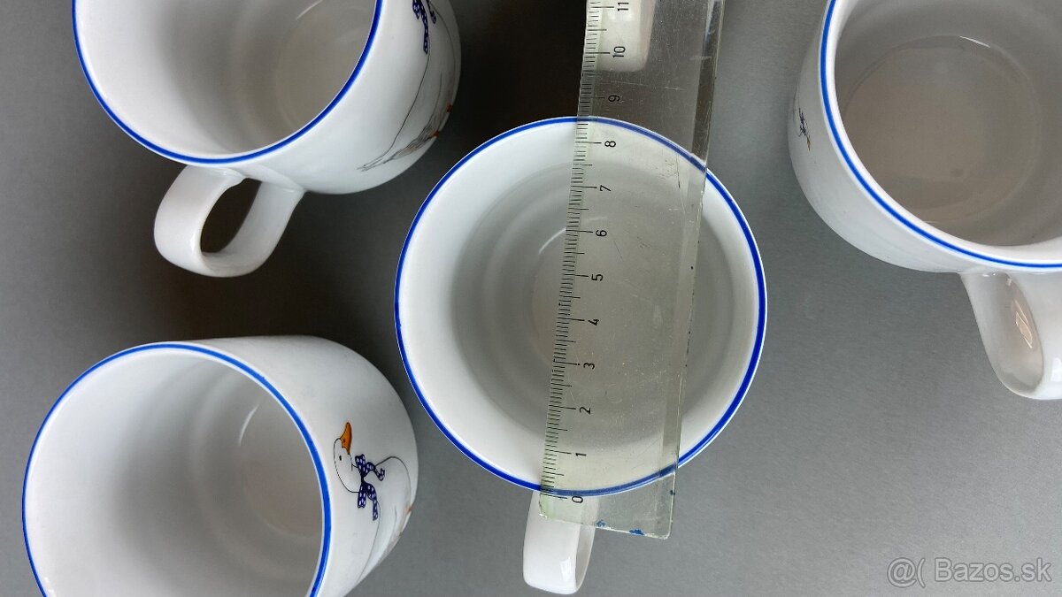 Hrnčeky husi 6ks s modrou linkou, Moritz Zdekauer - 5