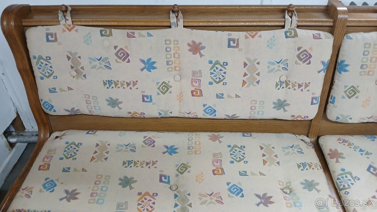 Masivná rohová lavica+2stoličky+rozkl.stôl - 5