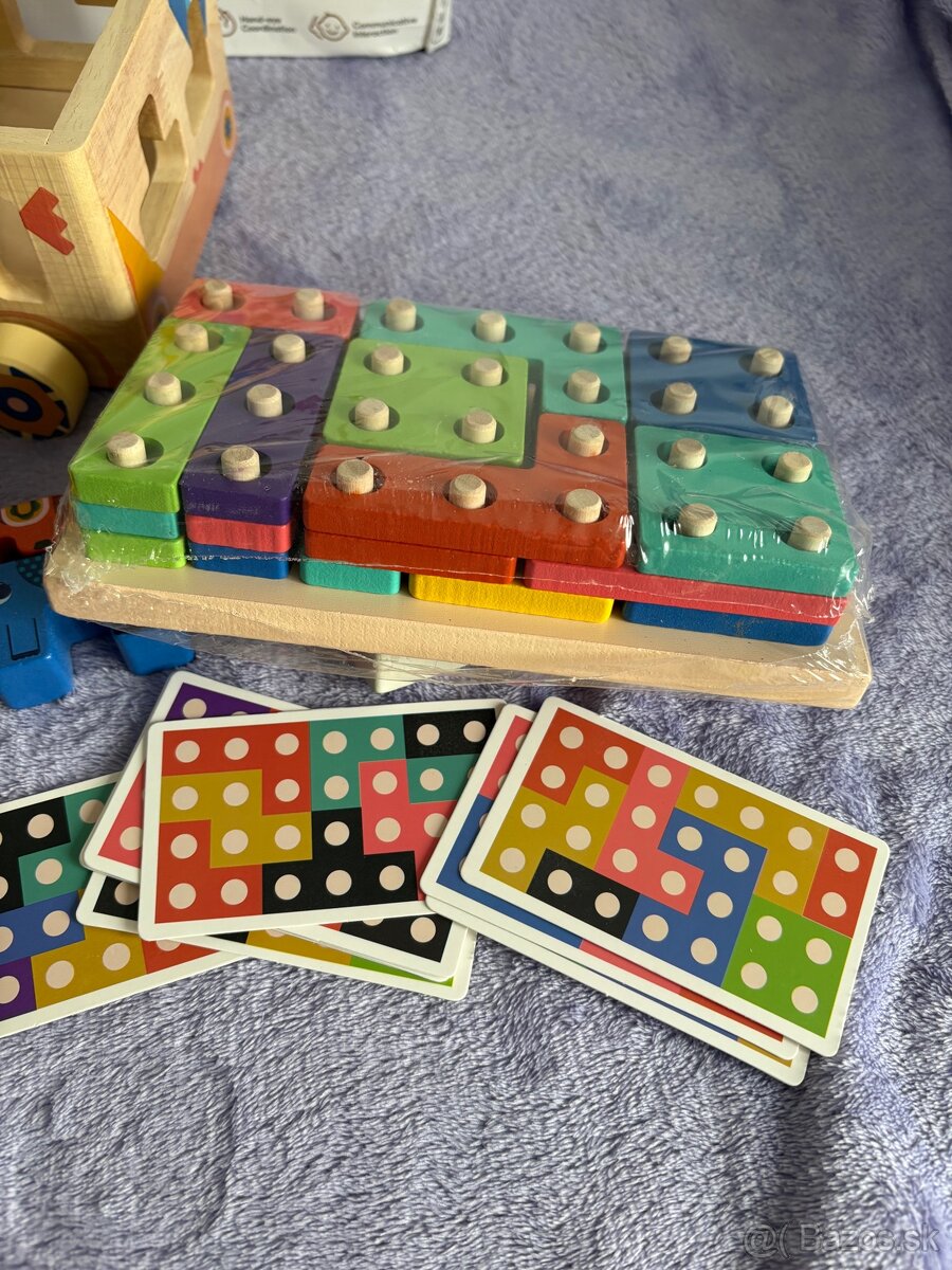 Montessori skladacka drevená vzdelávacia hracka pre deti - 5