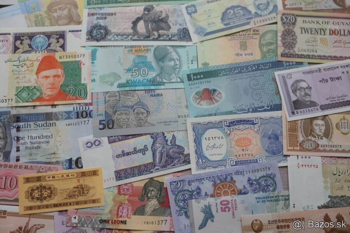 Unc bankovky 100 kusov mix - 5