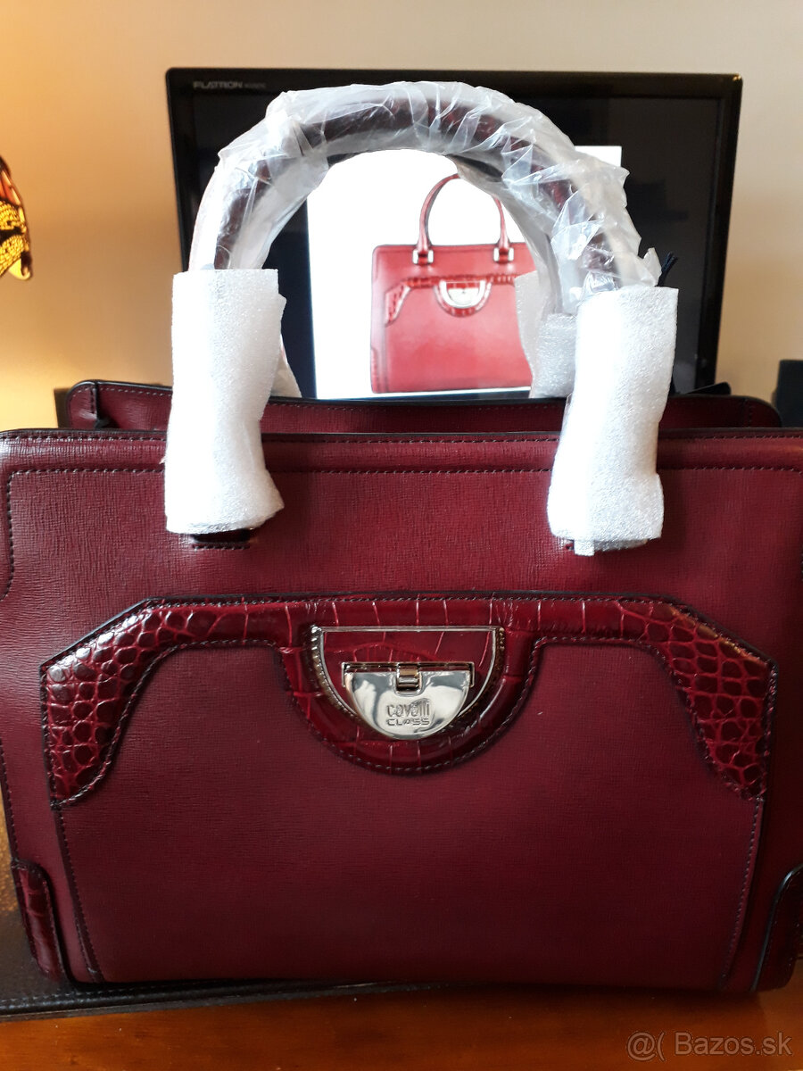 kufríková kabelka bordová cavalli class - nová - 5