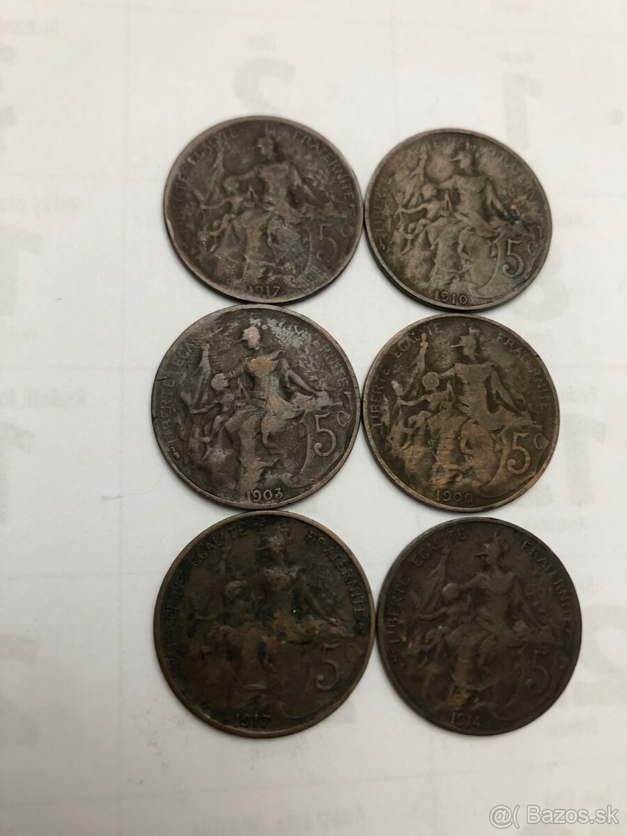 Mince FRANCE +Bankovky BIELORUSKO - 5