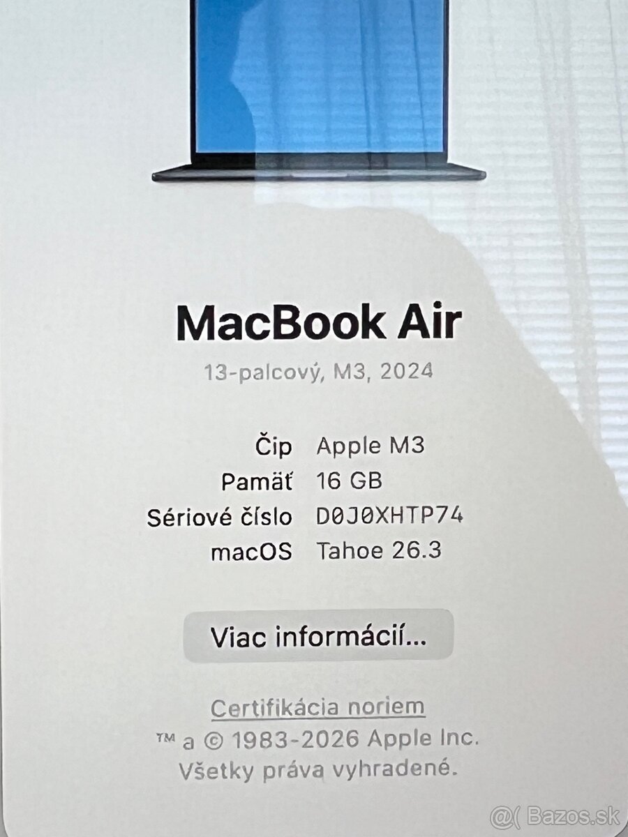 MacBook Air 8/8 16/256 GB záruka do 9.4.2027 - 5
