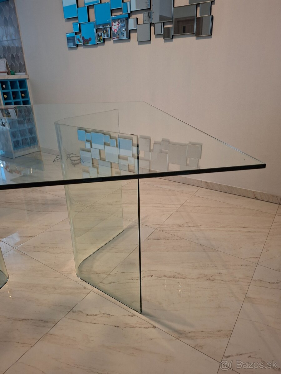 Sklenený jedálenský stôl - 5