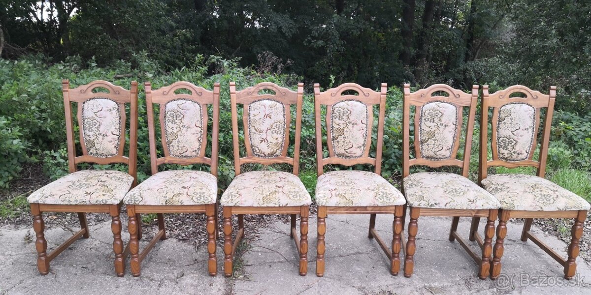 Masivný jedálenský stôl+6 stoliček - 5