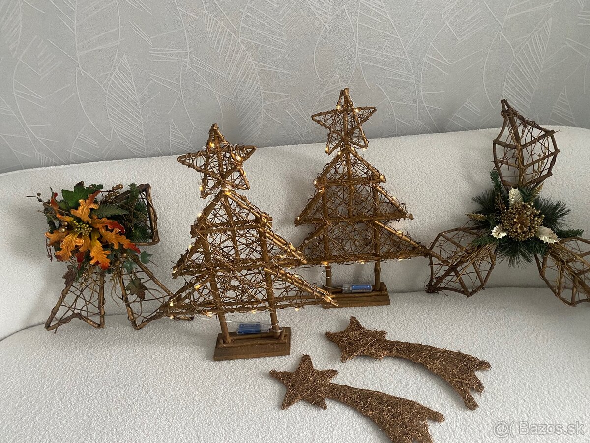 Vianočné drevené dekorácie -sada - 5