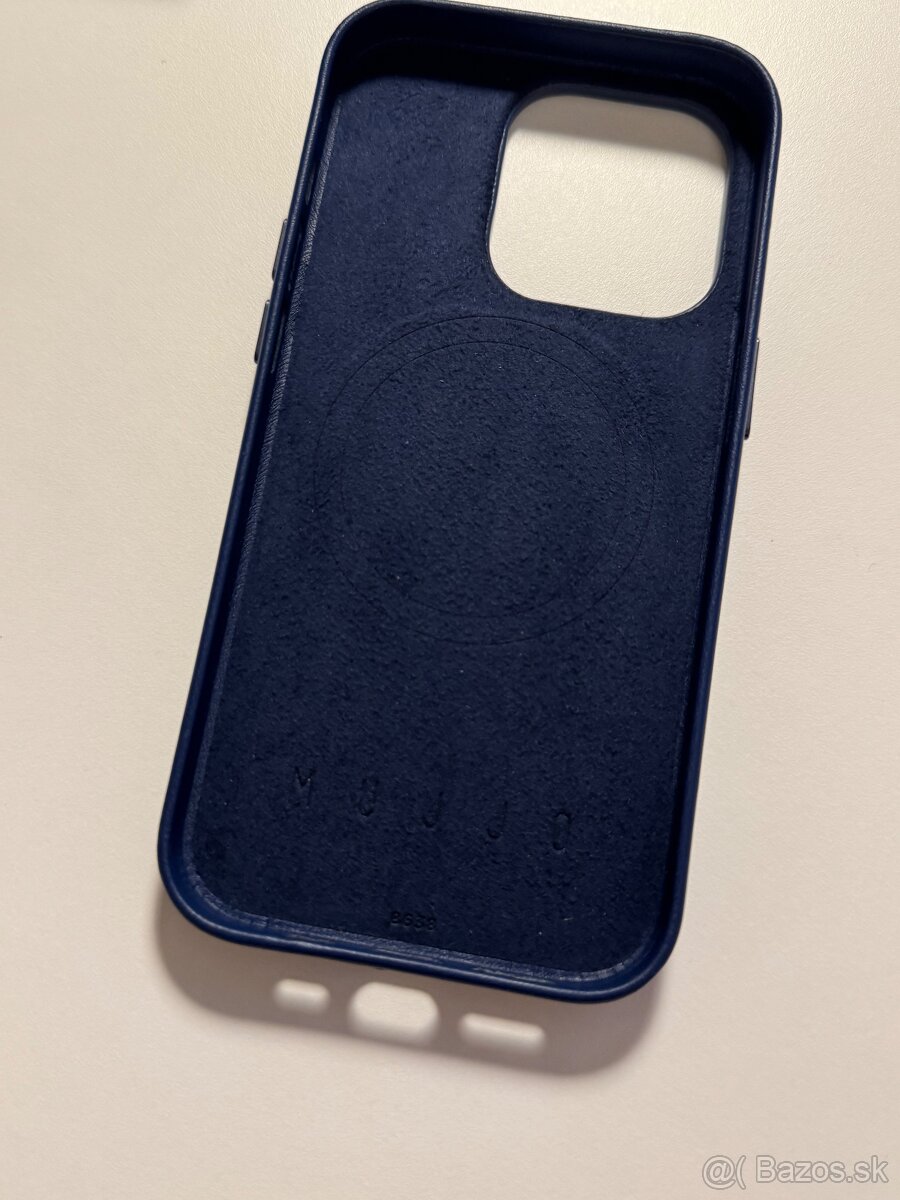 Mujjo iPhone 14 Pro modrá koža, Monaco Blue - 5