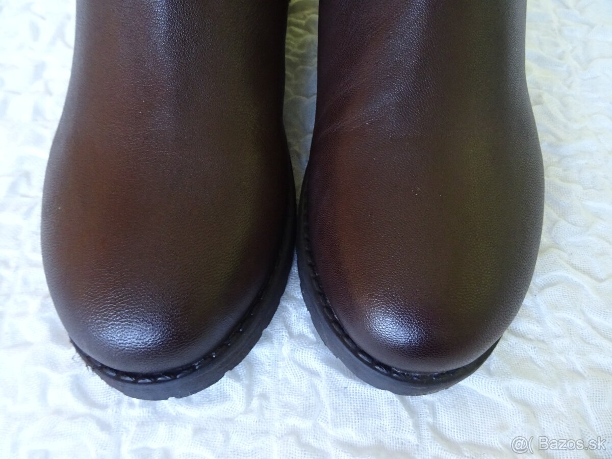 Kožené čižmičky Manoukian, veľ.39 - 5