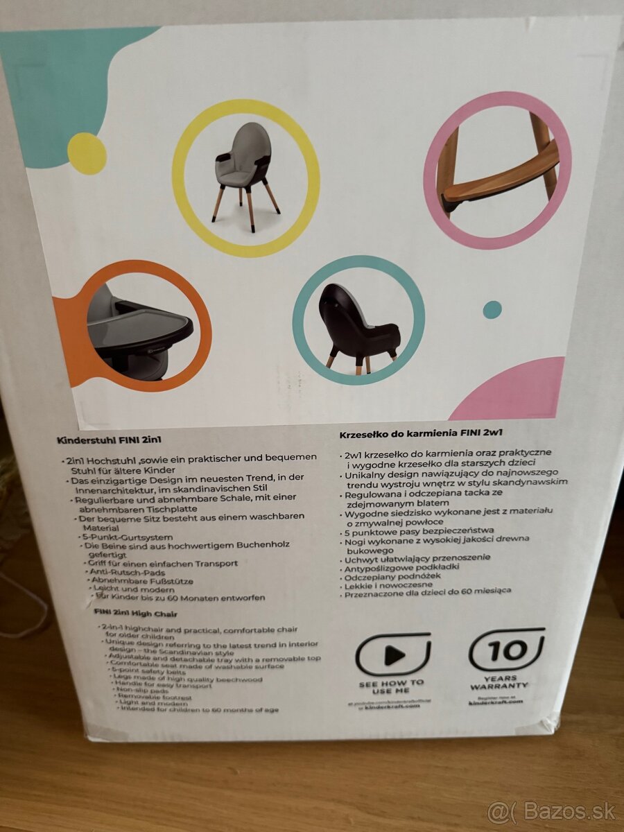 detska jedalenska stolicka Kinderkraft 2v1 - 5