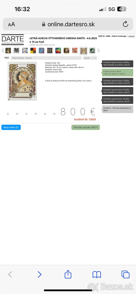 Alfonz Mucha - Venuša. 2x litografia - 5