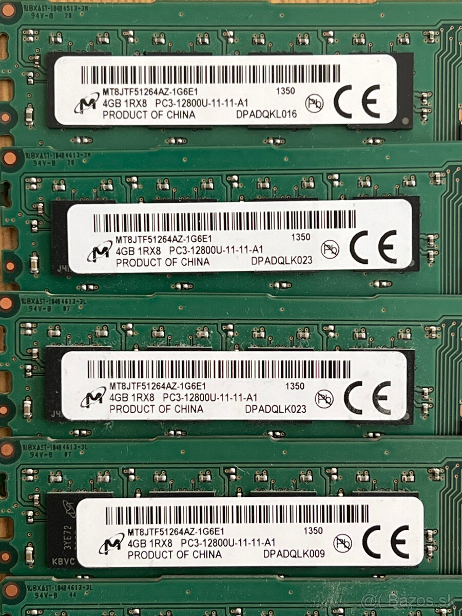 Predám pamäťové moduly DDR3 4GB - 5