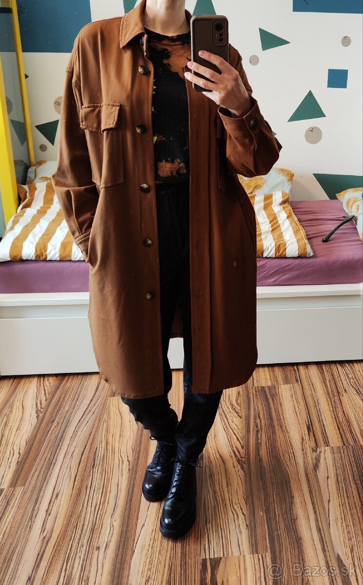 Stradivarius košeľový kabát oversize M - 5
