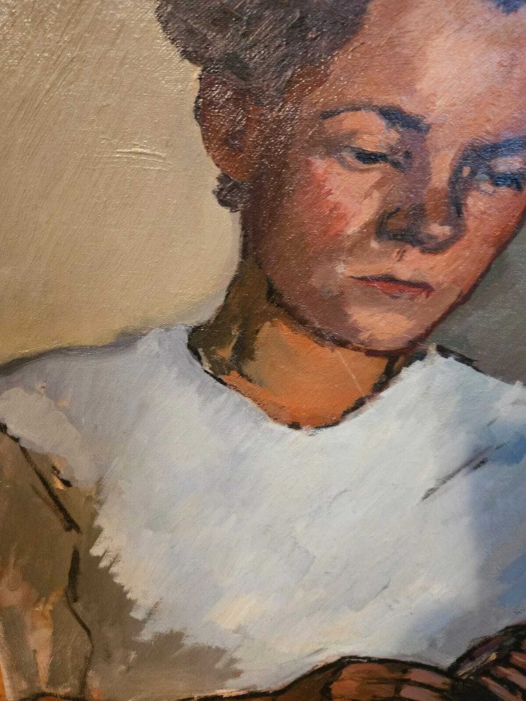 Olejomaľba - Katalánska škola - Žena s klasmi - 5