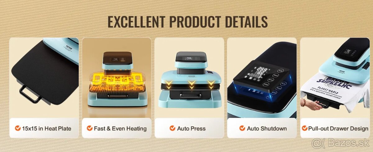 Automatický tepelný lis VEVOR+ lis na hrnceky/termosky - 5