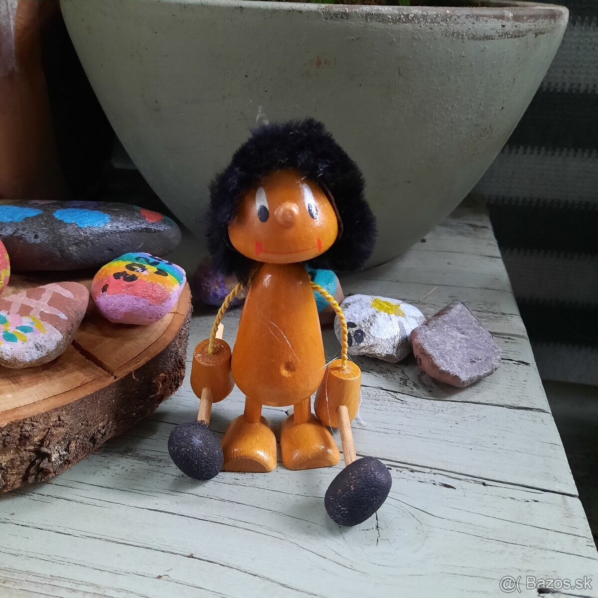 Praľudia/neandertálci starožitné drevené figúrky - 5