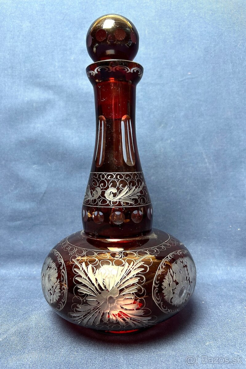 Karafa , rubínové sklo V - 29 cm - 5