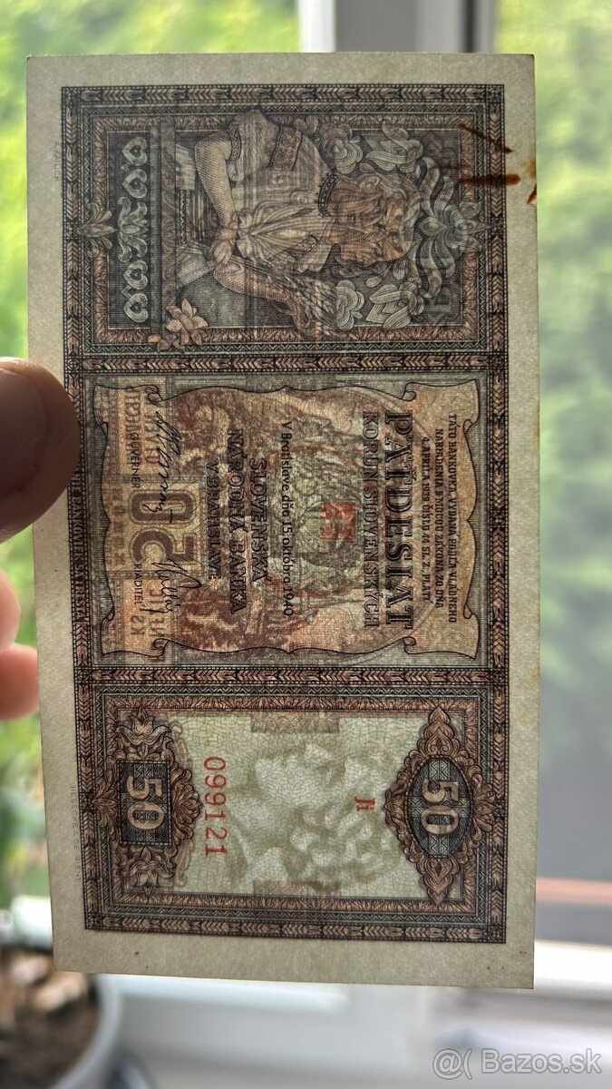 Bankovky Slovenský štát Neperforované aunc - 5