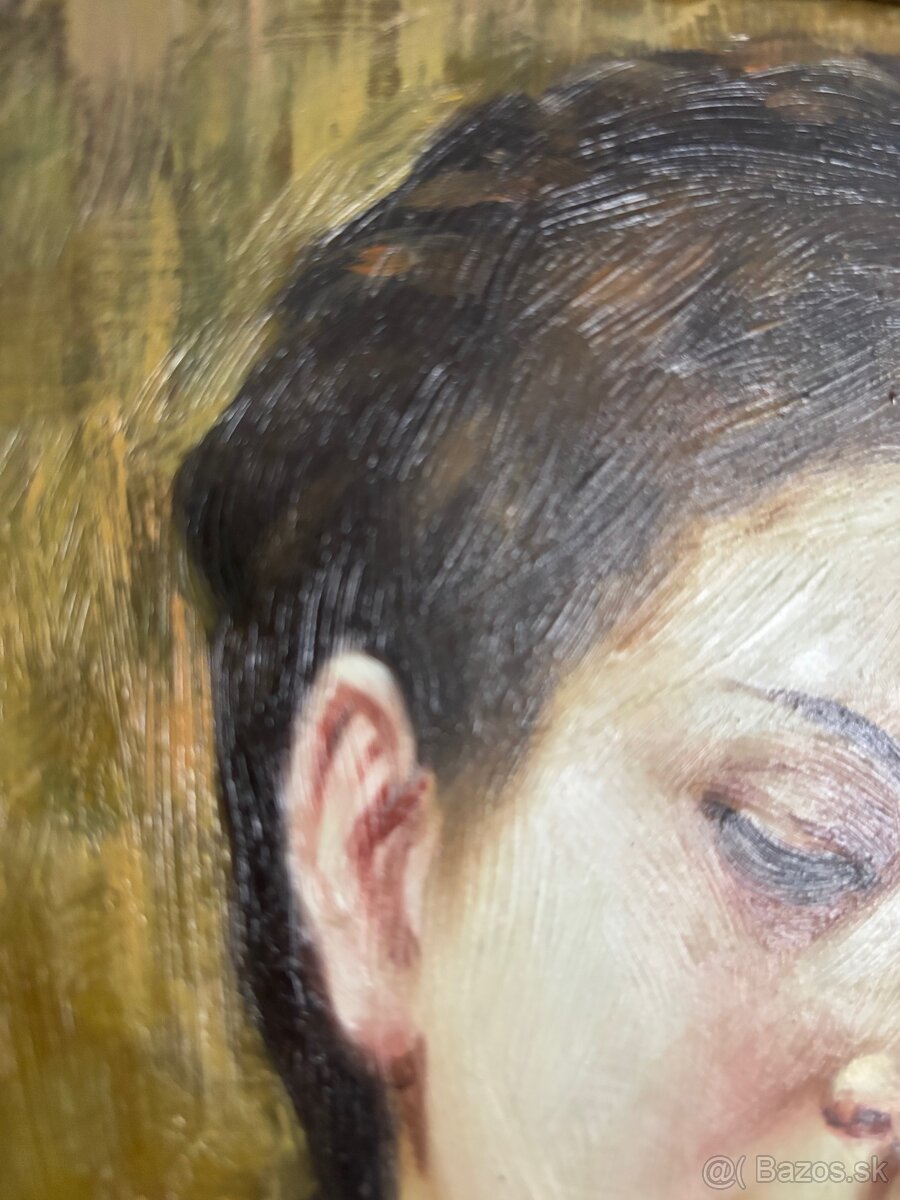 Obraz, Dívka, olejomalba 28x33 - 5