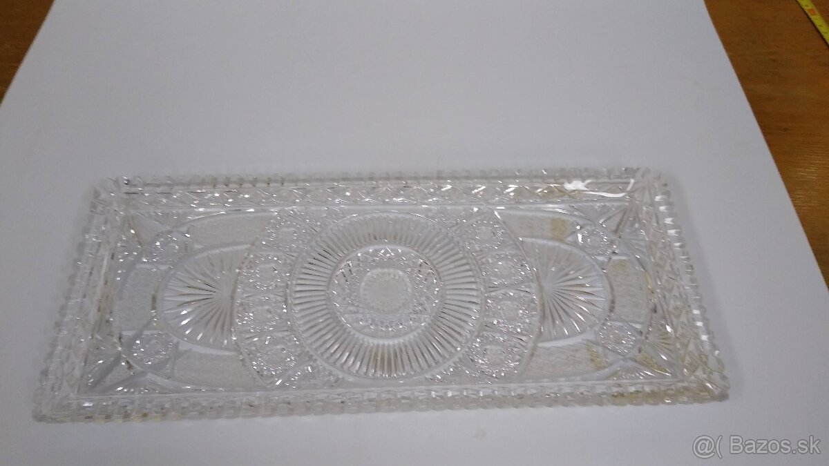 Krištáľová ručne brúsená tácka - 5