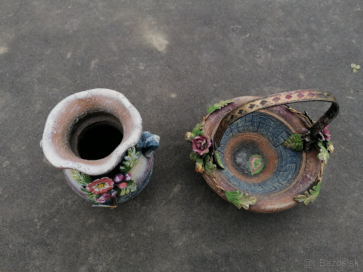 Predám keramická váza a košík - 5
